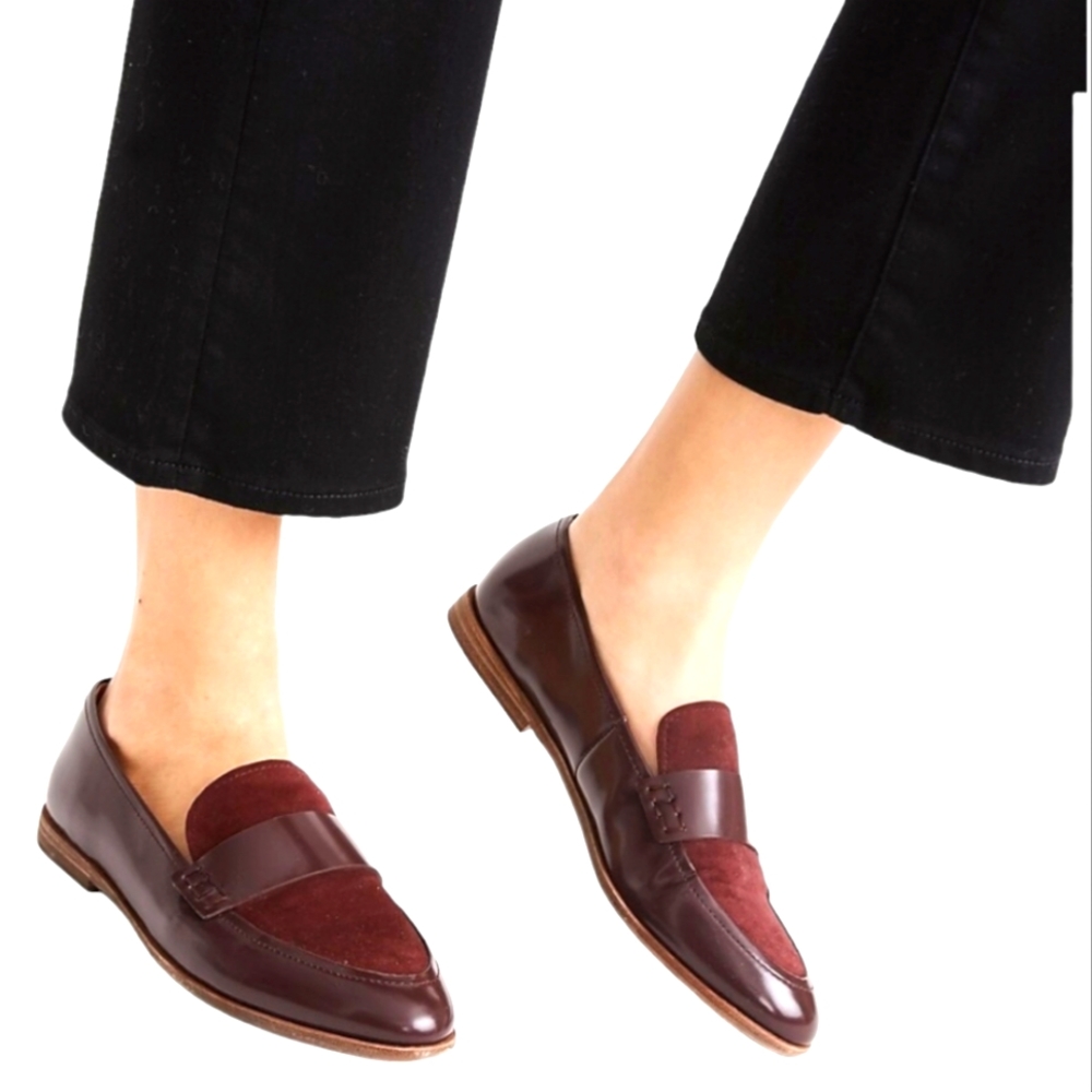 Madewell wine Alex suede and leather slip on loafers 11